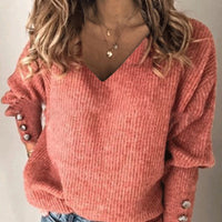 Chic V-Neck Knit Women's Tee