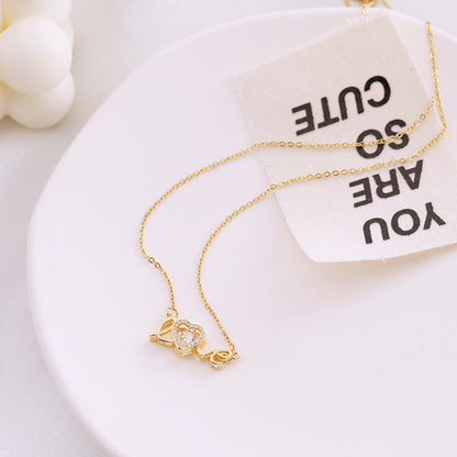 Valentines Day Gift New Titanium Steel Necklace Fashion New Love Smart Necklace Female Clavicle Chain Fashion Jewelry Woman - MANDOTOS