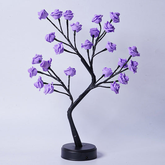 Table Lamp Flower Tree Rose Lamps Fairy Desk Night Lights USB Operated Gifts For Wedding Valentine Christmas Decoration - MANDOTOS