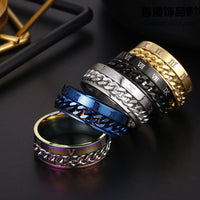 Roman Letter Rotatable Chain Rings Men Digital Titanium Steel RingFor Couple High Quality Multifunctional Bottle Opener Ring Spinner Jewelry Punk Gifts - MANDOTOS INTERNATIONAL0