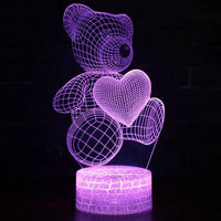 Mandotos 3D Teddy Bear Lamp Acrylic USB LED Night Light 16 Colors Remote Control MANDOTOS