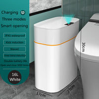 Smart Trash Can with Automatic Opening and Multiple Functions - White ABS Material - MANDOTOS0