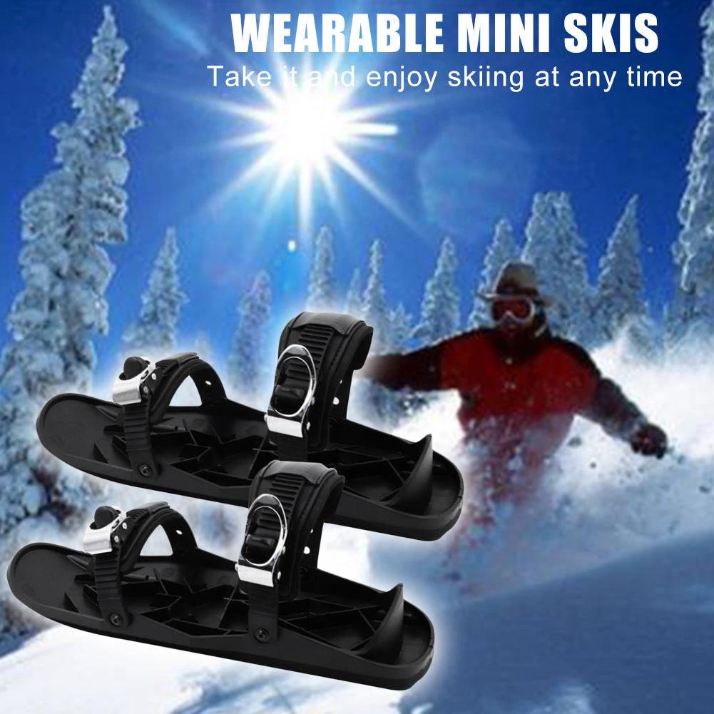 Mini Ski Skates - Portable Short Skiboard Adjustable for Snow - MANDOTOS