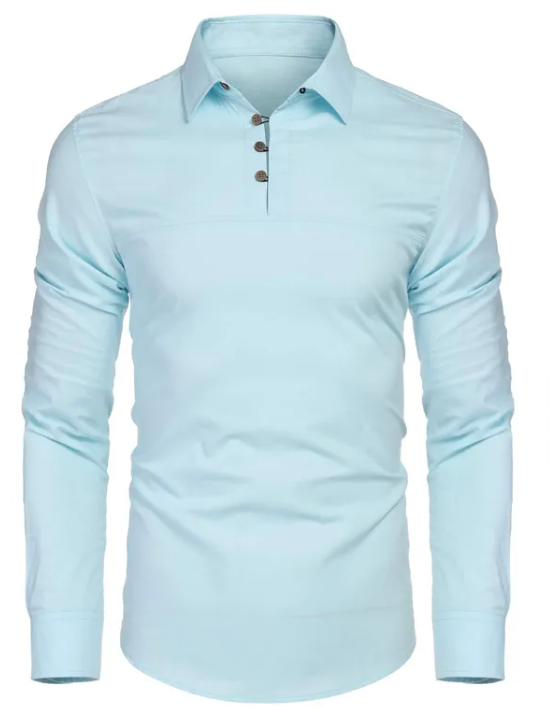 Men's Essential Linen-Cotton Long Sleeve Shirt