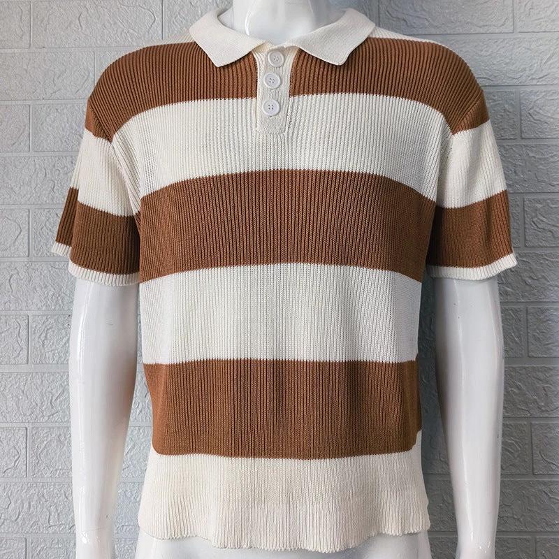 Mens Clothing Summer Fashion Lapel Sweater Short Sleeve Men Clothing Men Wears MANDOTOS