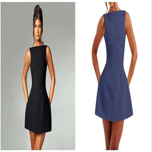 Sexy Slim-fitting Backless Dress Summer Sleeveless Short Dresses MANDOTOS