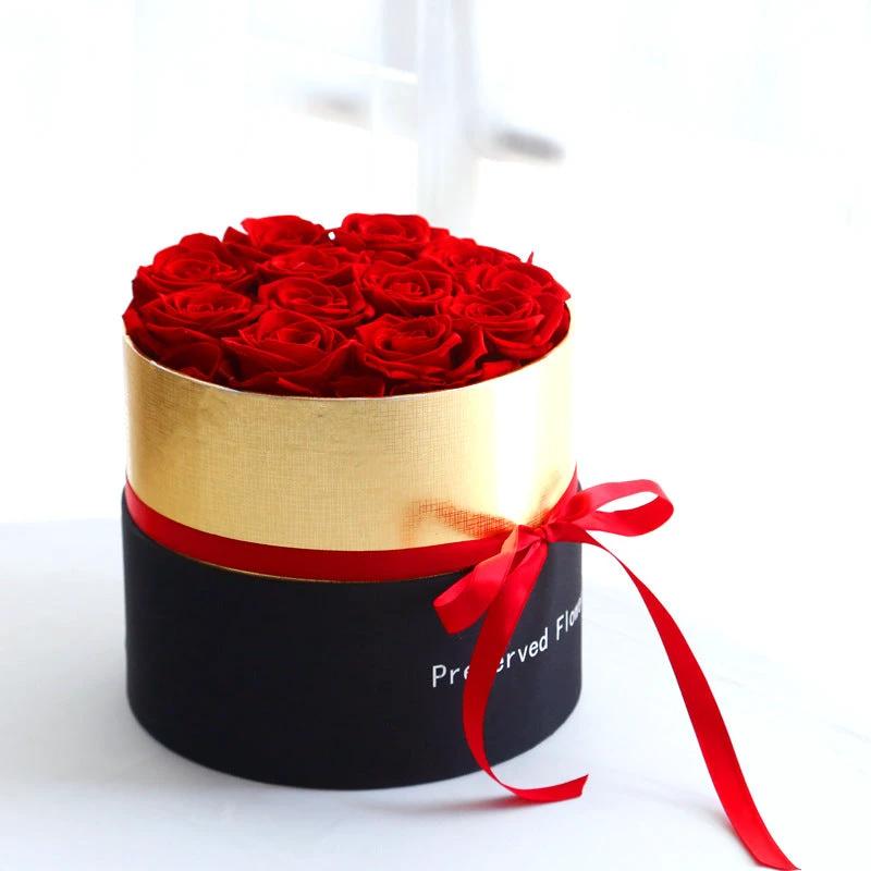 Mandotos Preserved Real Roses In A Box Set Eternal Gift For Valentines Day Romantic Flowers - MANDOTOS