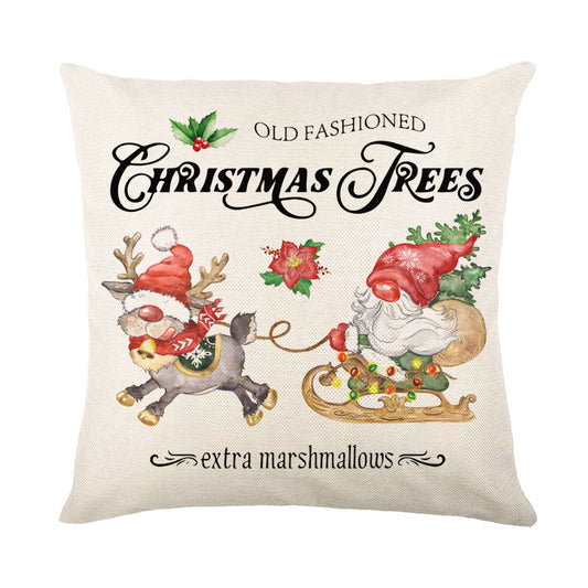 Christmas Decorations Pillow Covers Sofa Square Throw Pillow Cases Stamping Snowflake Waist Cushion Cover Home Bed Decor - MANDOTOS