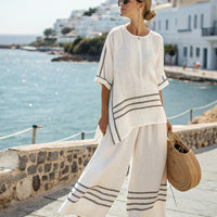3D Print Batwing Sleeve Two-Piece Set – Loose T-Shirt & Straight-Leg Pants