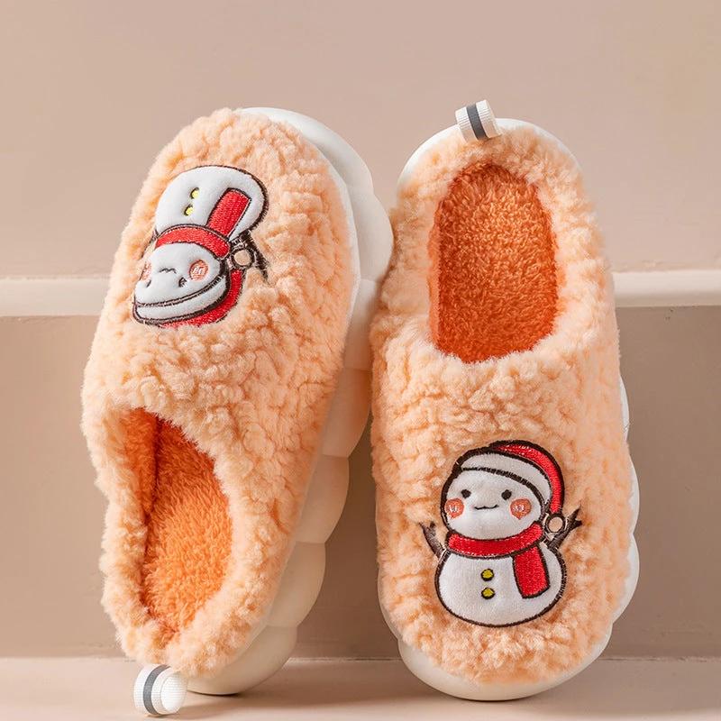 Snowman Slippers - Winter Plush Anti-Slip Couple Home Shoes - MANDOTOS