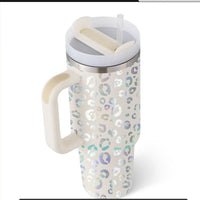 40 Oz Tumbler With Handle Straw Insulated, Stainless Steel Spill Proof Vacuum Coffee Cup Tumbler With Lid Tapered Mug Gifts For Valentine Lover Suitable For Car Gym Office Travel - MANDOTOS