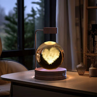 Crystal Ball Cosmic Dinosaur Indoor Night Light USB Power Warm Bedside Light Birthday Gift Night Lamp MANDOTOS
