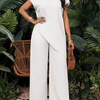Asymmetrical Sleeveless Top & Pants Set – Women’s Two-Piece