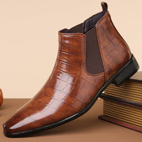 Glossy High - Top Men's Chelsea Boots Size 48 - MANDOTOS INTERNATIONAL