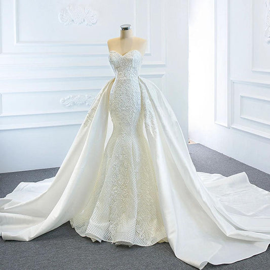 The Wedding Dress Wears Two Fishtail Tail Tube Tops, The Temperament Is Thin And Dreamy MANDOTOS