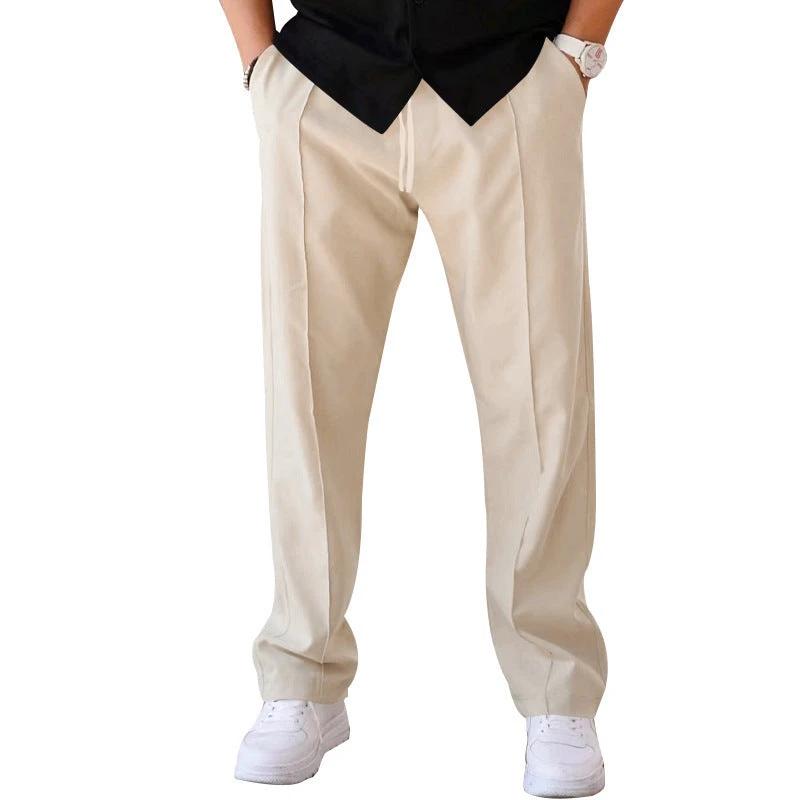 Men's Trousers Sports Casual Loose Straight Pants With Drawstring Design Clothing - MANDOTOS