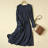 Chic Striped Long-Sleeve Dress