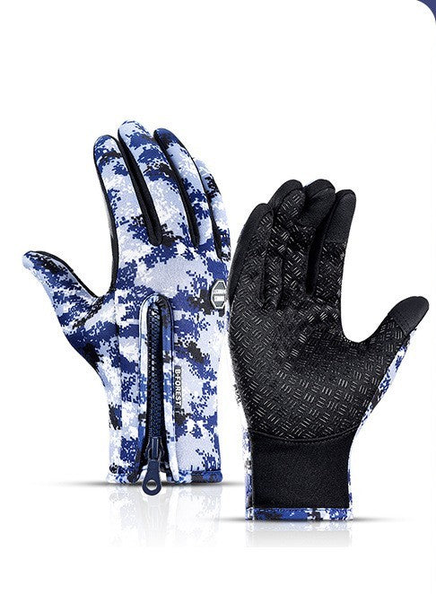 Winter Gloves Touch Screen Riding Motorcycle Sliding Waterproof Sports Gloves With Fleece - MANDOTOS