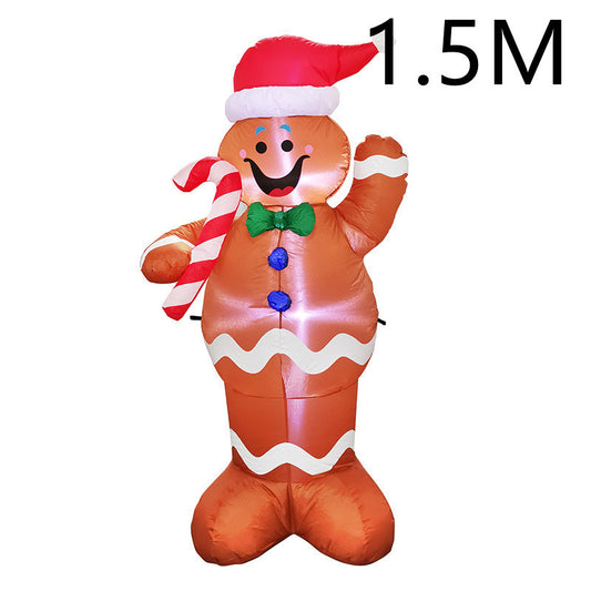 Christmas LED Lights Glowing Santa Tree Snowman Inflatable Doll Outdoor Yard Garden Decor - MANDOTOS