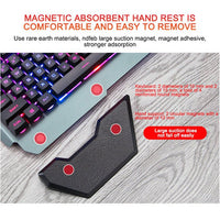 Gaming wired mechanical keyboard with RGB backlight and magnetic hand rest
