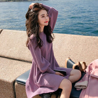 French style orange sweater skirt for fall and winter