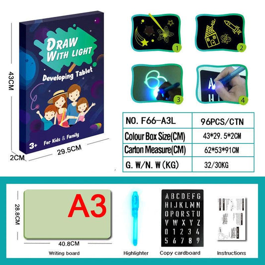 Educational Toy Drawing Pad 3D Magic 8 Light Effects Puzzle Board Sketchpad MANDOTOS