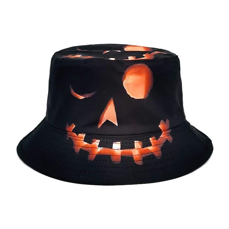 Halloween Pumpkin Fisherman Hat - Creative Cartoon Grimace Print - MANDOTOS