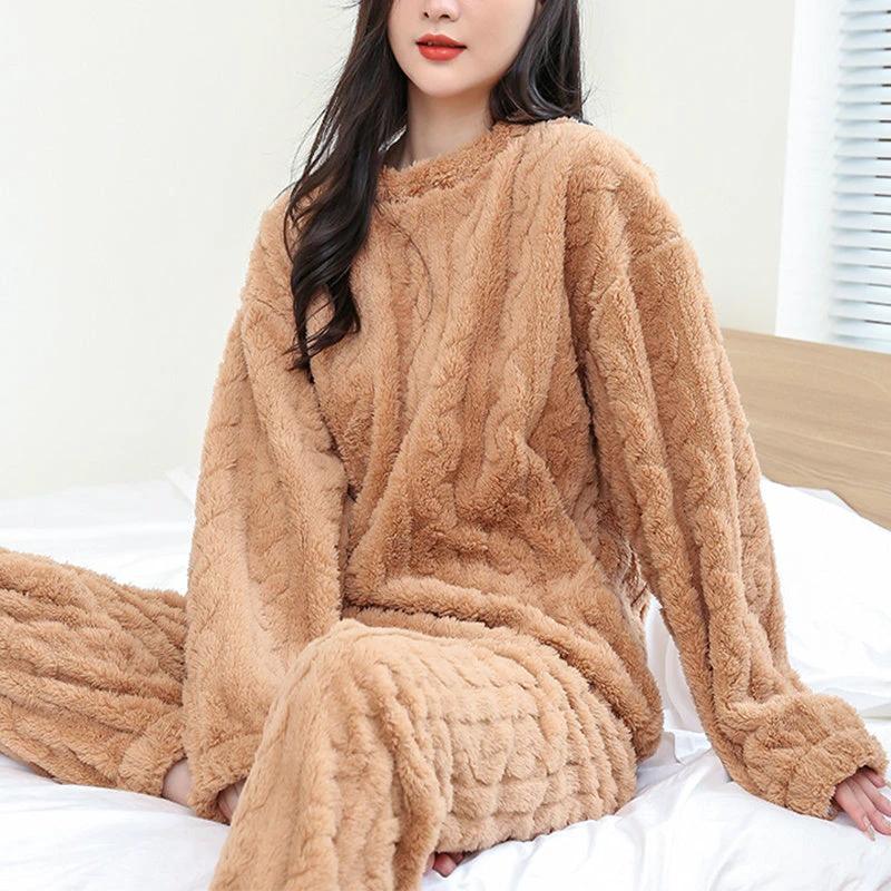 Winter Pajamas Set - Thickened Coral Velvet Warm Homewear - MANDOTOS