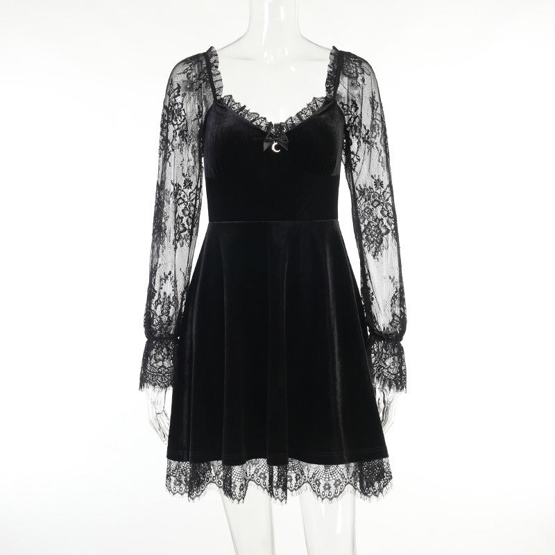 Chic Euro-American Lace Hip-Hop Dress