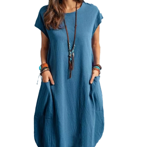 Ladies' Autumn Breeze Cotton-Linen Dress