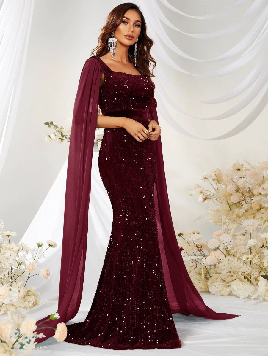 Dress Skirt Sequin Mesh Split Fishtail Dress MANDOTOS