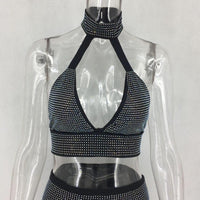 Women Diamonds Two Piece Set Dress MANDOTOS