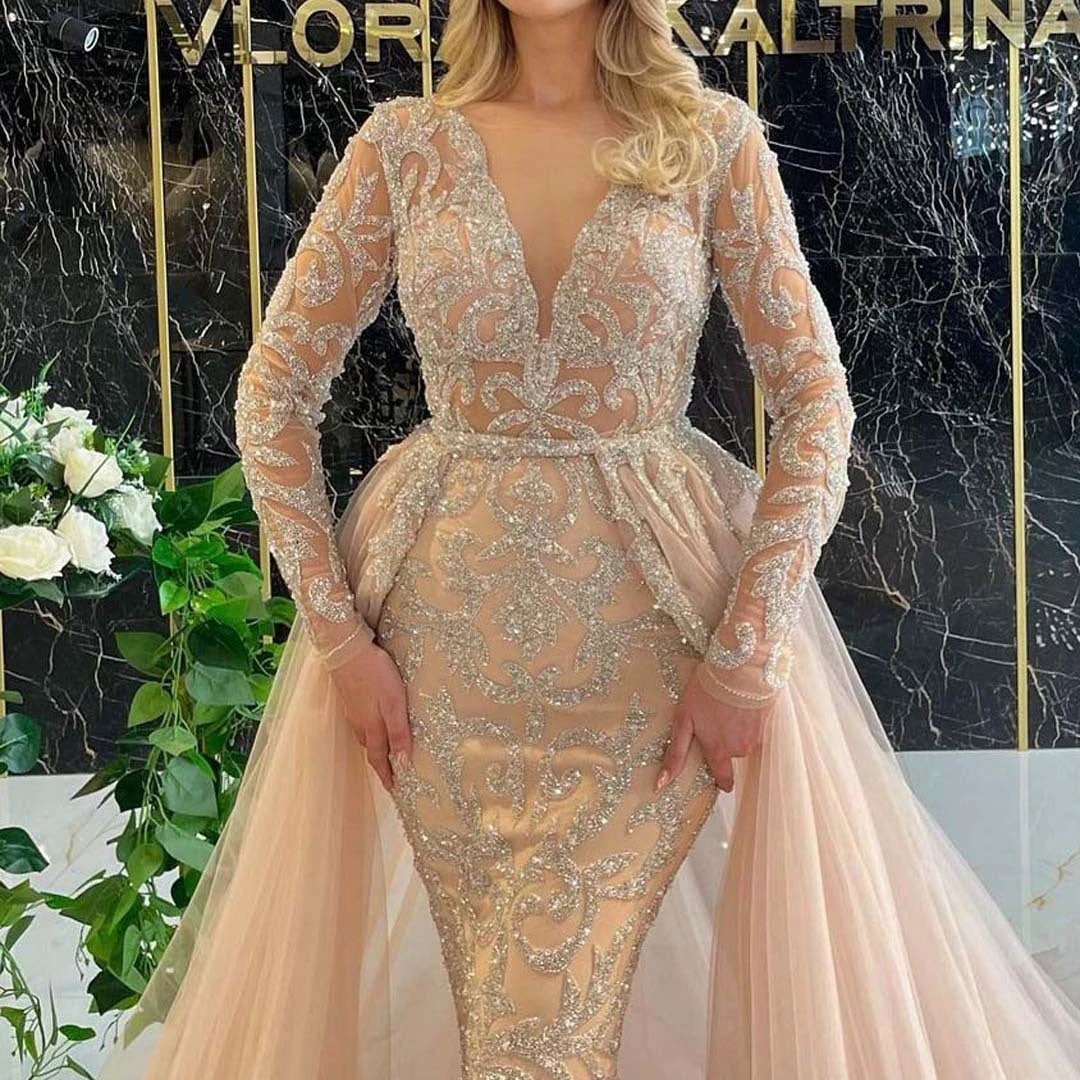 French Style Simple Long-sleeved Style Wedding Dress MANDOTOS