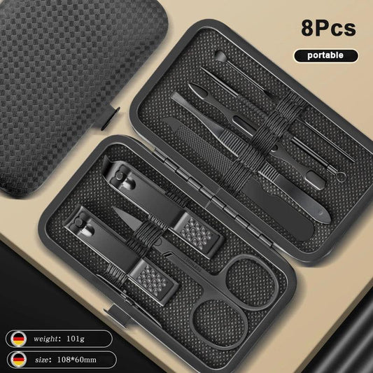 8/12/15/20/24 pcs Manicure Cutters Nail Clipper Set Household Stainless Steel Ear Spoon Pedicure Scissors Tool For Beauty - MANDOTOS