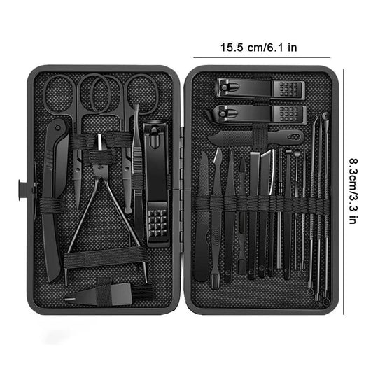 8/12/15/20/24 pcs Manicure Cutters Nail Clipper Set Household Stainless Steel Ear Spoon Pedicure Scissors Tool For Beauty - MANDOTOS