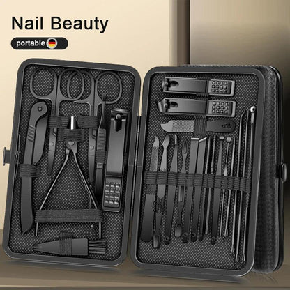 8/12/15/20/24 pcs Manicure Cutters Nail Clipper Set Household Stainless Steel Ear Spoon Pedicure Scissors Tool For Beauty - MANDOTOS