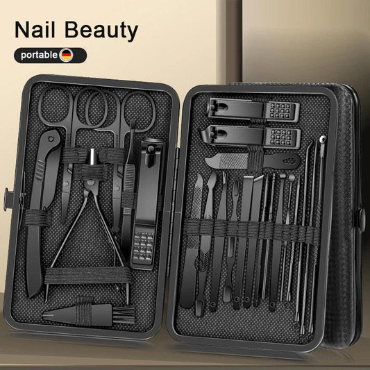 8/12/15/20/24 pcs Manicure Cutters Nail Clipper Set Household Stainless Steel Ear Spoon Pedicure Scissors Tool For Beauty - MANDOTOS