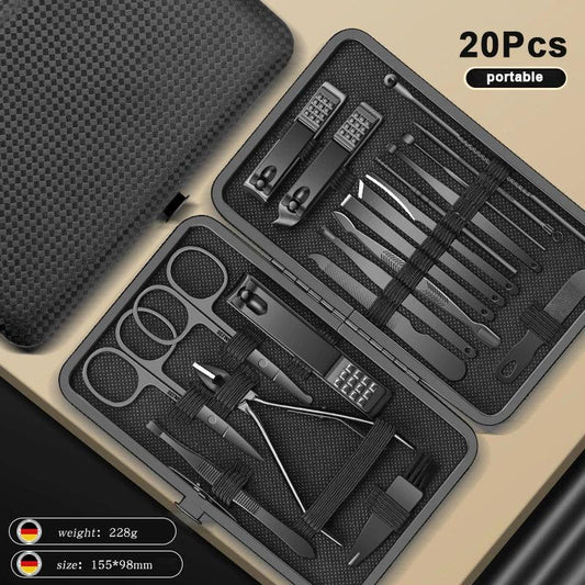 8/12/15/20/24 pcs Manicure Cutters Nail Clipper Set Household Stainless Steel Ear Spoon Pedicure Scissors Tool For Beauty - MANDOTOS