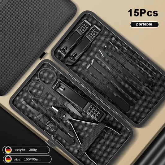 8/12/15/20/24 pcs Manicure Cutters Nail Clipper Set Household Stainless Steel Ear Spoon Pedicure Scissors Tool For Beauty - MANDOTOS