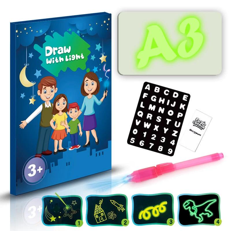 Educational Toy Drawing Pad 3D Magic 8 Light Effects Puzzle Board Sketchpad MANDOTOS