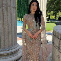 Nabilah Embellished Cape Sleeve Dress