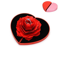 Heart-shaped 3D love box with red rose, rotating ring holder and ring included; Ancient Energy