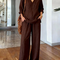 Long Sleeve Top & Full-Length Pants Two-Piece Set – 9 Colors S–3XL
