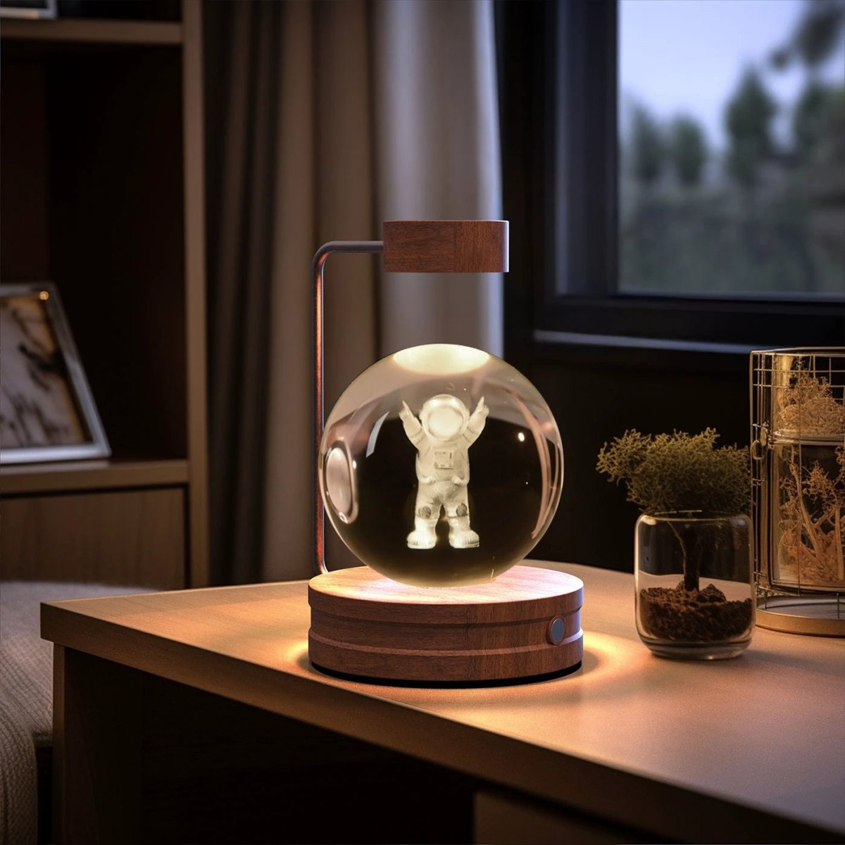 Crystal Ball Cosmic Dinosaur Indoor Night Light USB Power Warm Bedside Light Birthday Gift Night Lamp MANDOTOS