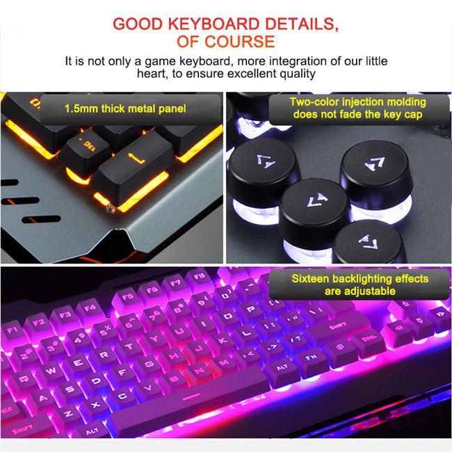 Gaming wired mechanical keyboard by Ancient Energy with black body and RGB backlit keys