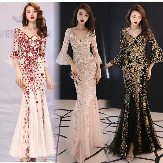 Banquet evening dress princess slim dress MANDOTOS