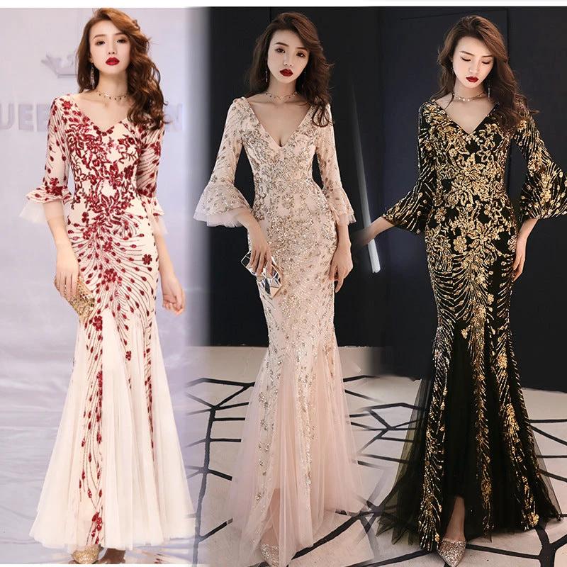 Banquet evening dress princess slim dress MANDOTOS
