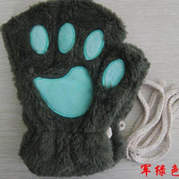 Winter Lovely Half Cover Paw Bear Cat Claw Gloves Short Finger MANDOTOS