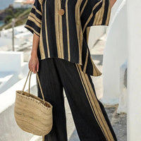 3D Print Batwing Sleeve Two-Piece Set – Loose T-Shirt & Straight-Leg Pants