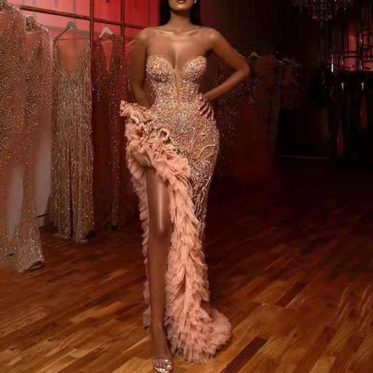 Sexy sequined tube top dress MANDOTOS